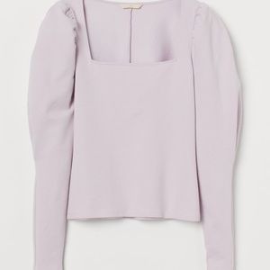 H&M lilac purple puff-sleeved top